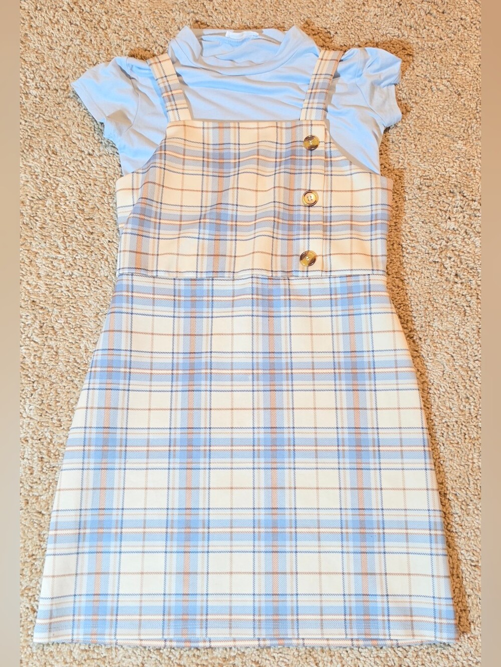 2-Piece Beautees Cream Label Top with Pink Butterfly Accent Girls